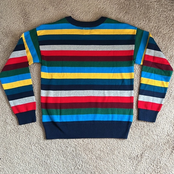 Gap Kids Striped Multi Color Crewneck Sweater Red Blue Yellow Youth Sz XL (12) - Picture 4 of 13